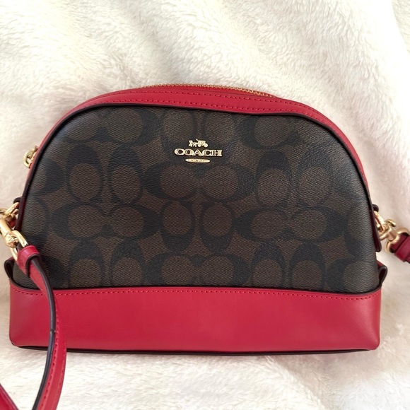 Coach F76674 Red and Brown Crossbody Bag - Picture 11 of 13